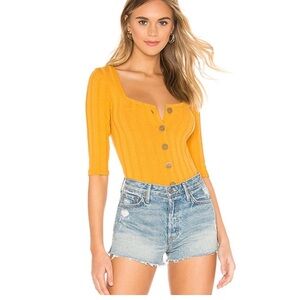 Free People Yellow Cardigan Sweater